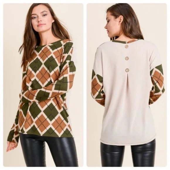 🍁🍂 Argyle top - Picture 3 of 6